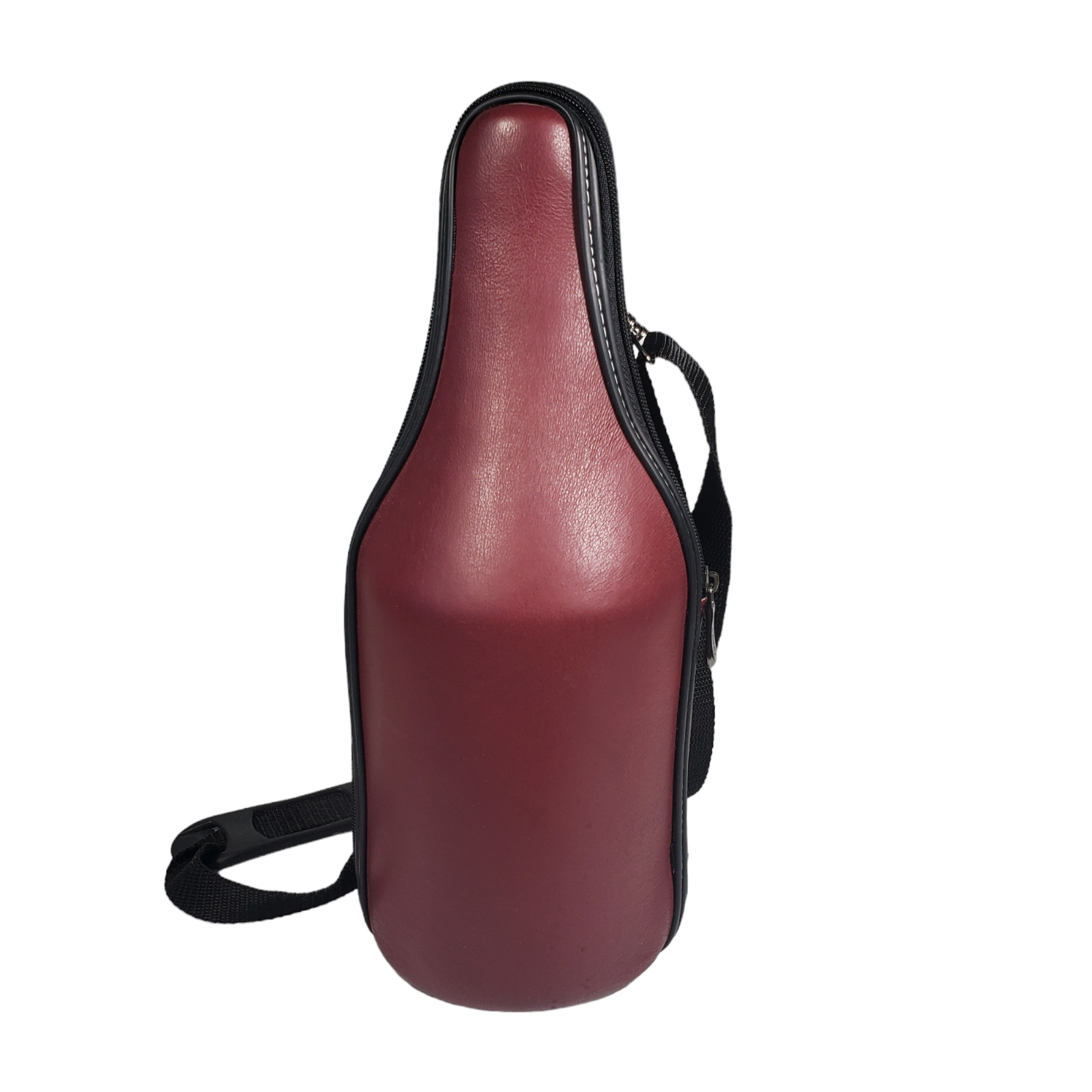 Caddy-O Wine Bottle Shoulder Bag Carrier Insulated Cooler Burgundy Leather