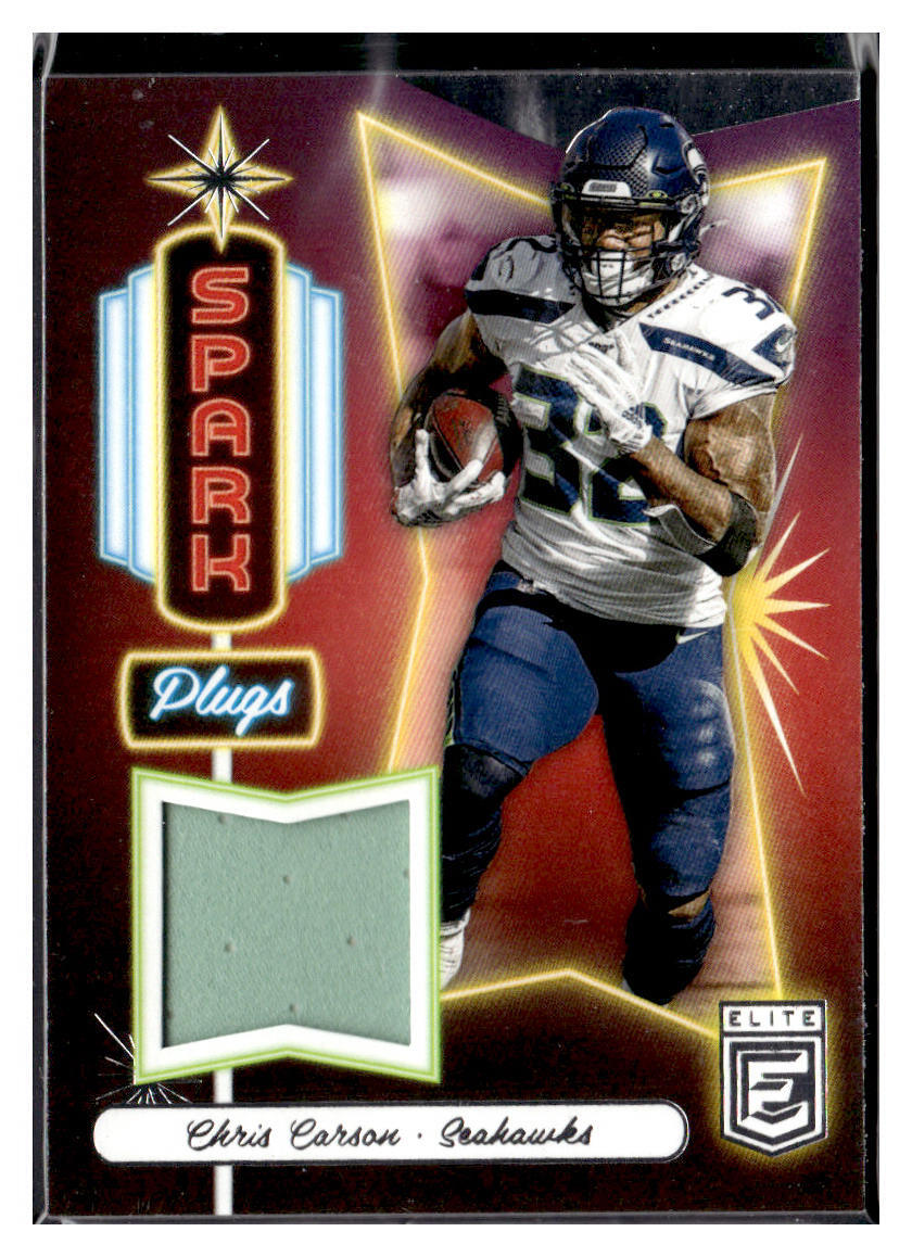 2020 Donruss Elite #SP-CC Chris Carson Patch Seahawks
