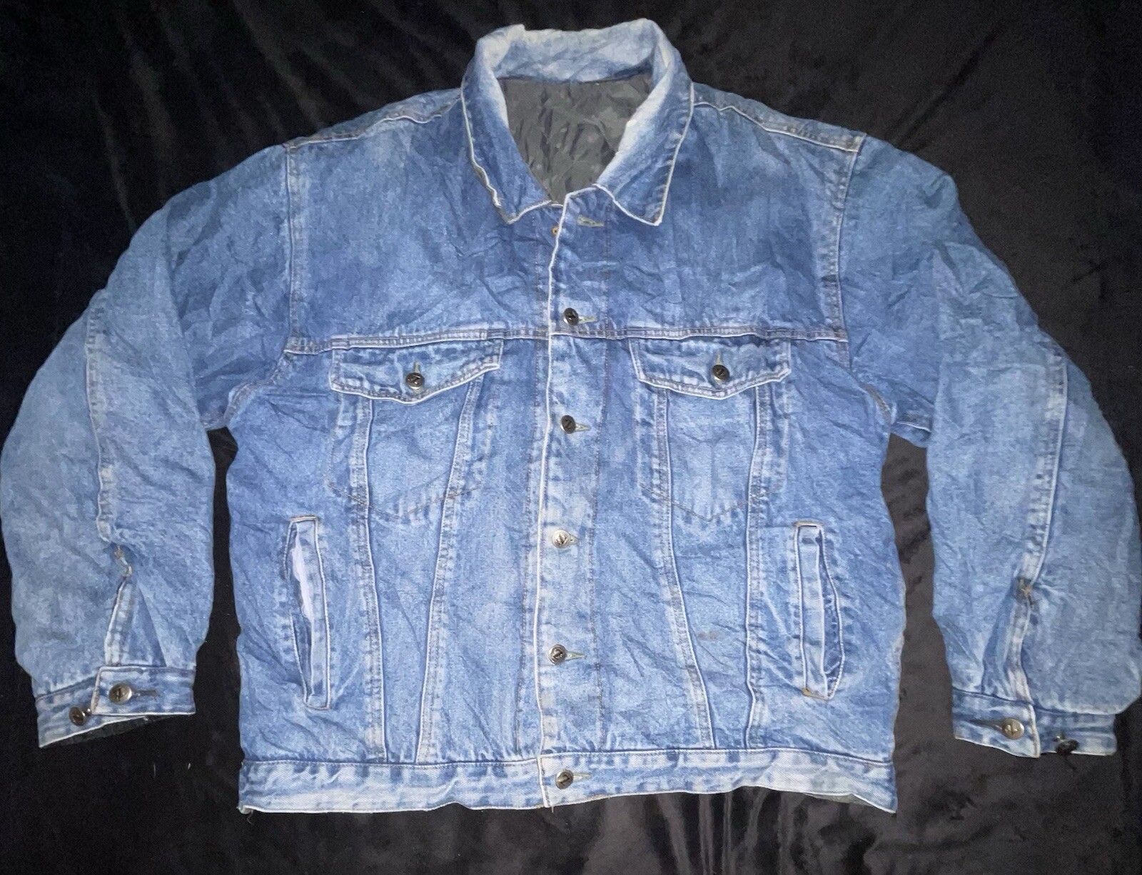 Vintage Arizona Jean Company Two Way Reversible Denim Jacket Men’s Sz Large