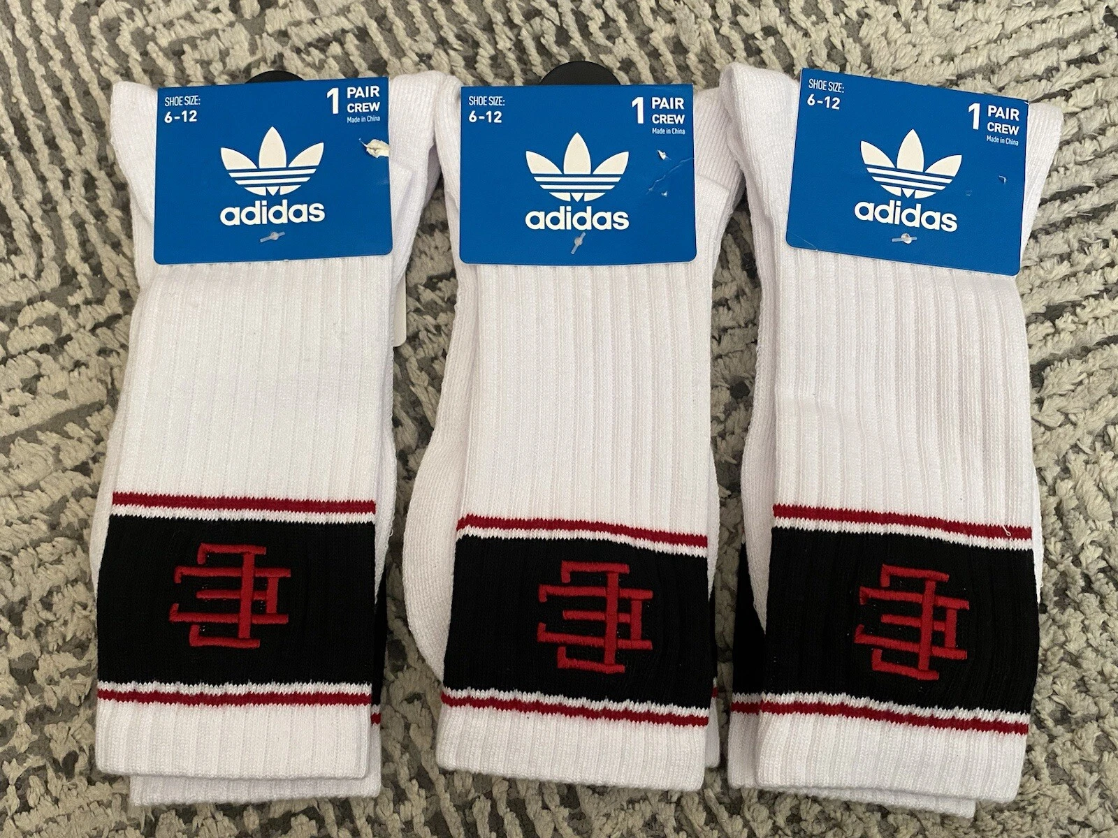 OFFERTA! PREZZO PIÙ BASSO! Pacchetto calze Adidas × Eric Emanuel Midnight University taglia 6 12