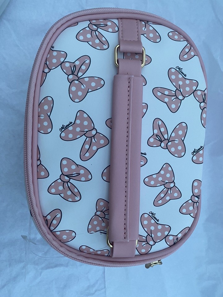 Minnie Mouse Pink Pouch Disney Cosmetic Bag Tote Travel Makeup Case