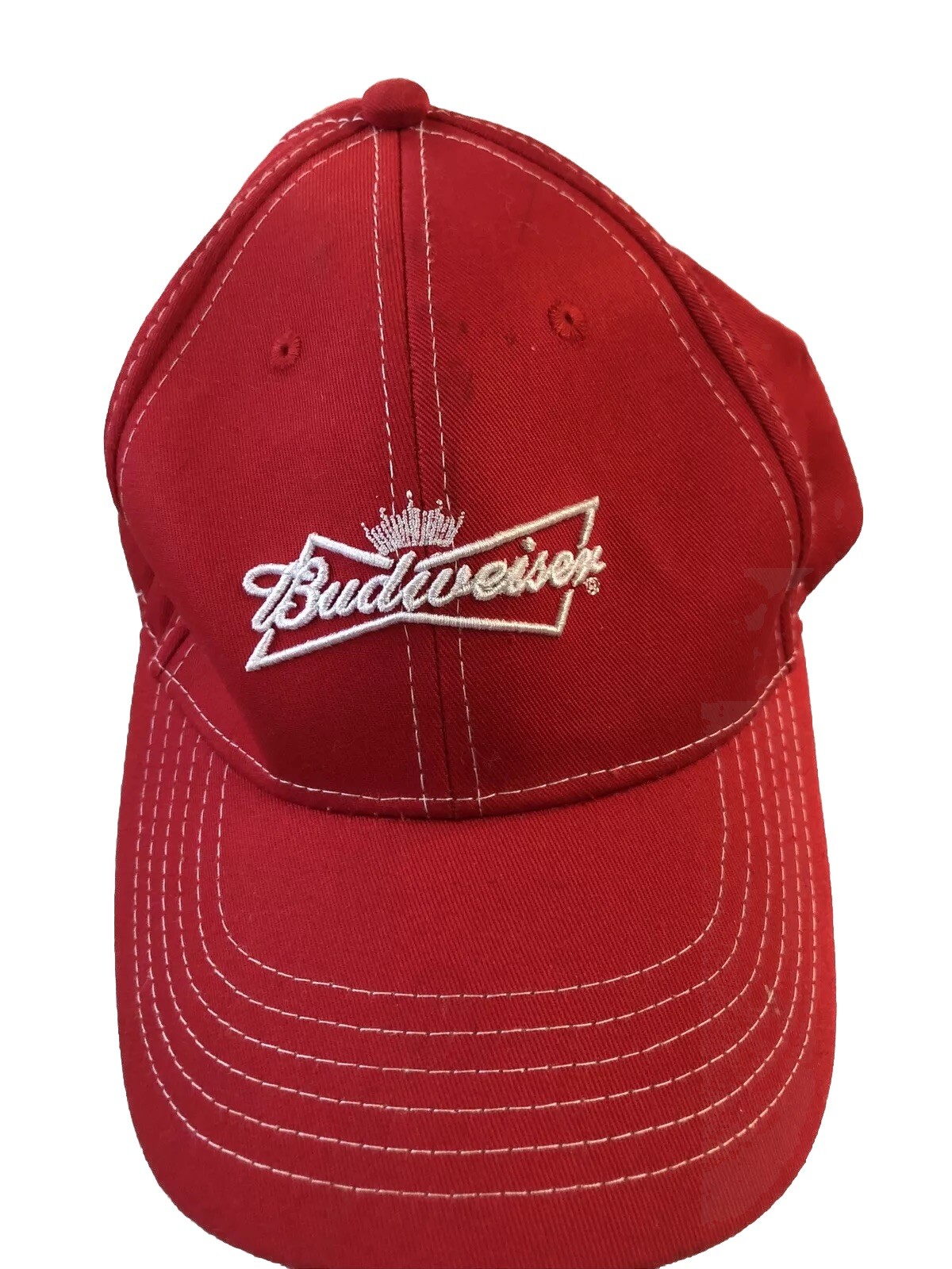 Budweiser Red Ball Cap  Hook and Loop On Back - unisex one size