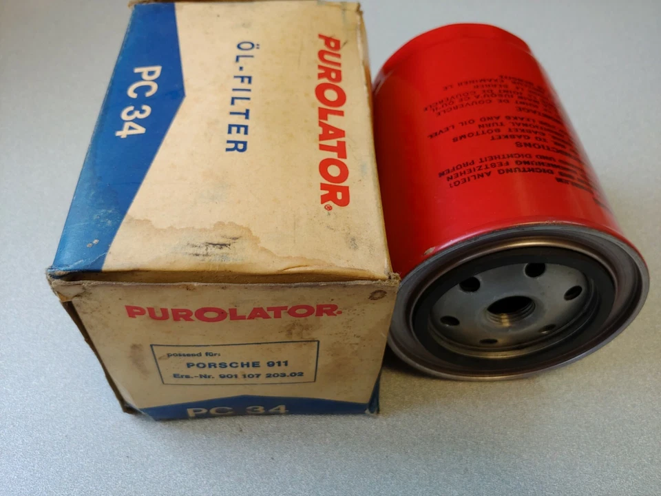 NUEVO ORIGINAL GENUINO PUROLATOR PORSCHE 911 914-6 ACEITE ACEITE ACEITE FILTRO AIRE ROJO NLA Foto 3 de 4