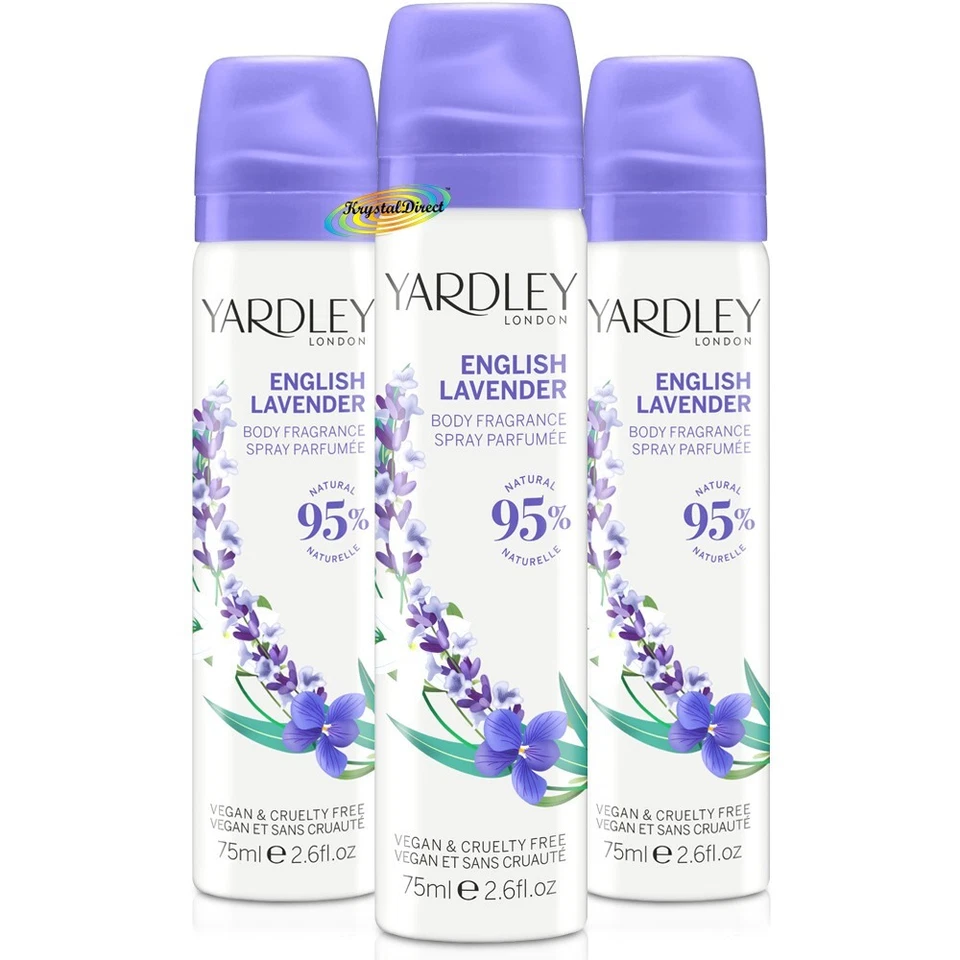 3x Yardley London ENGLISH LAVENDER Body Spray 75ml