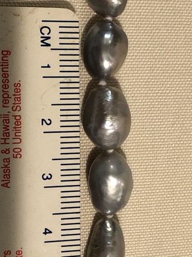 Collar de hebra interminable 64 pulgadas gris plateado de 7,5-10 mm - Imagen 5 de 5