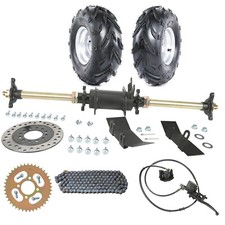 28" Rear Axle Hub Kit 428 Chain Sprocket Brake Wheels ATV Quad Go Kart Buggy