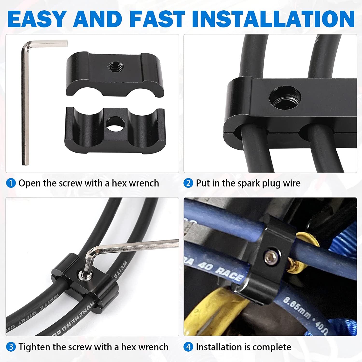 8/9/10mm Spark Plug Wire Loom Holder Clamp Ignition Wire Divider Wire