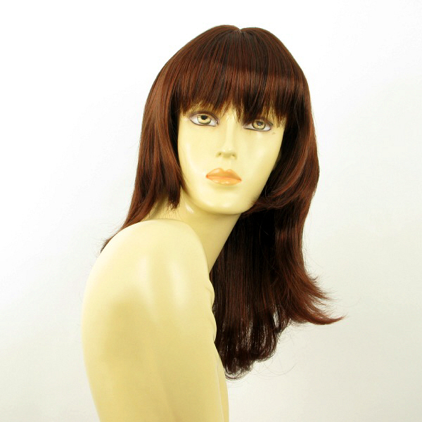 Perruque mi-longue GLADIS 322 châtain cuivré pour masquer la chute de cheveux avec naturel