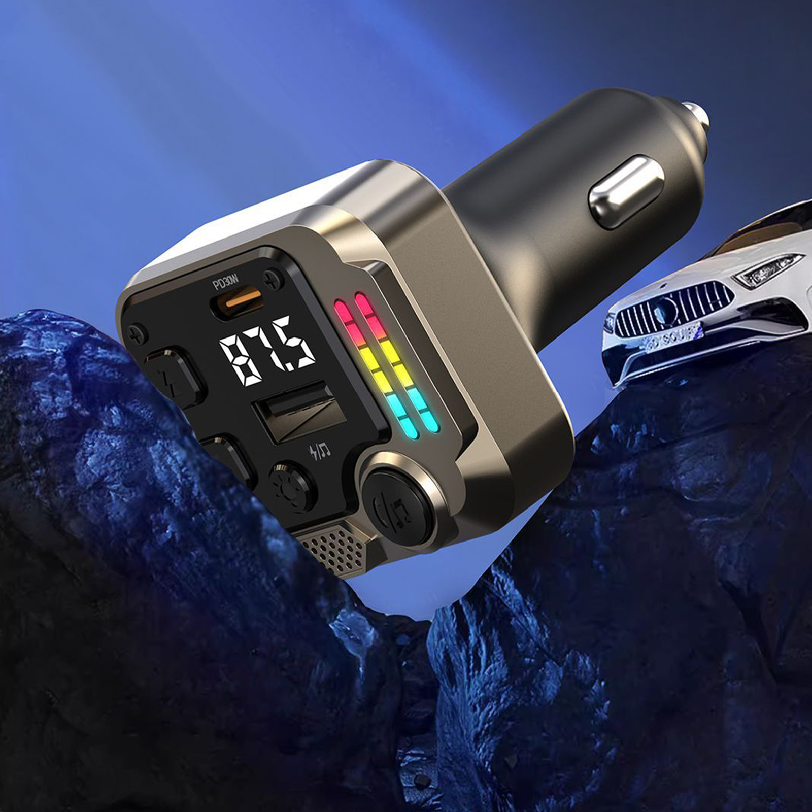 30W USB C PD Fast Car Charger Dual Port Compact Design