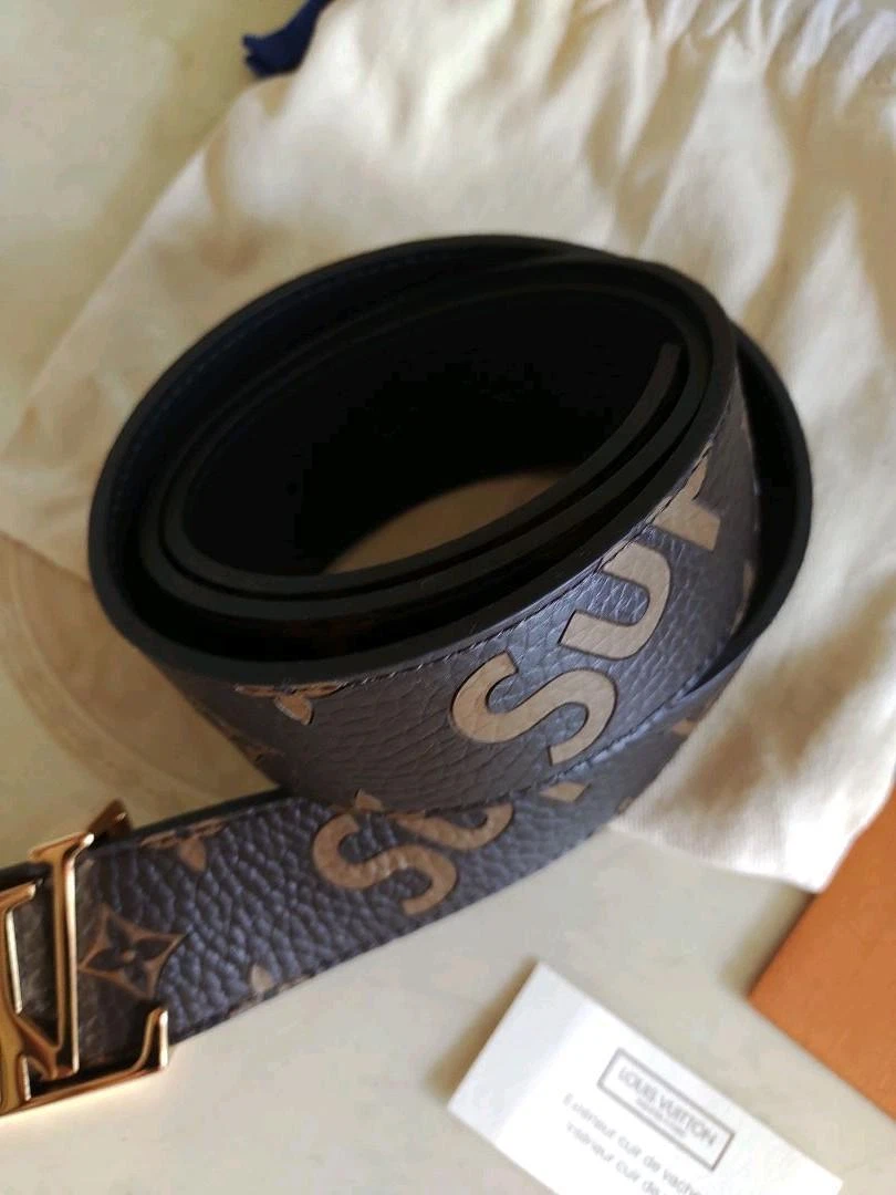 supreme brown louis vuitton belt