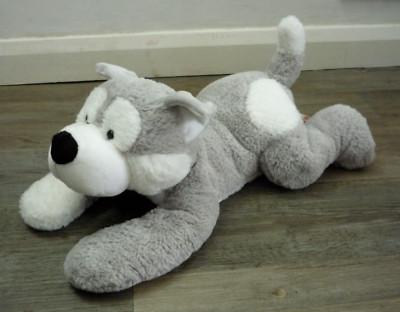 Keel Toys PATCH groß grau weiß Husky Welpe Hund Malamute weiches Plüschtier 20 Zoll