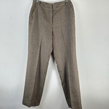 Vtg David N Woolmark 100 Pure New Wool Women Dress Pants Plaid Size 10.A176