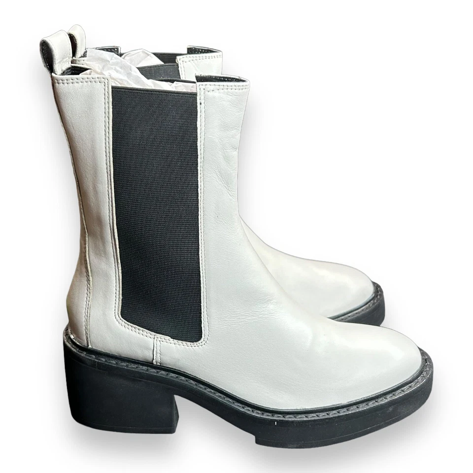 Botas de couro branco FARYL by Farylrobin Mae Ecru tamanho 9 M - Imagem 4 de 4