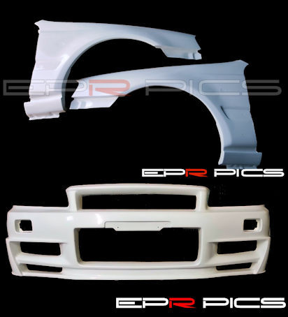 R34GTR Conversion FrontFender & GTR Z-Tune FrontBumper Set for R34GTR Conversion FrontFender & GTR Z-Tune FrontBumper Set for