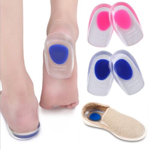 2 heel pads silicone insoles gel heel cushion shoe inserts heel spur - Picture 1 of 10