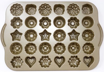 Nordic Ware Bundt Tea Cake and Candies Pan 2.5 Cup Celebrations 30 holes