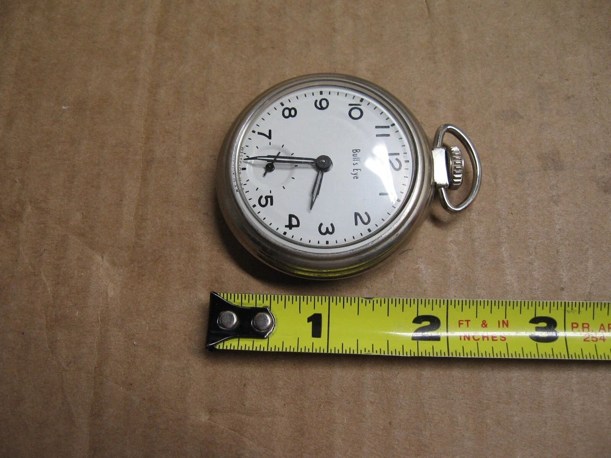 1970 s Westclox Bull s Eye Mechanical Windup Pocket Watch Made in