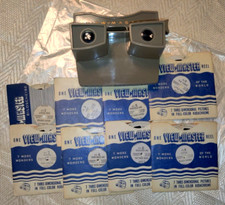 Vtg View-Master Tan Viewer 8 Reels Vtg Children Stories Preowned