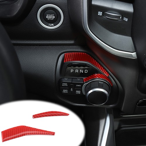 Gear Shift Indicator Trim Sticker Decal For Dodge Ram 1500 2018+Red Carbon Fiber eBay