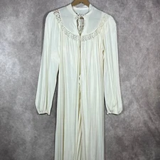 Vintage Carters Robe Set Women 32 White 2-Piece Set Robe Nightgown Set Sleepwear