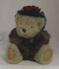 Dixie Hackett Boyds Bears 10in teddy bear in hat and faux fur stole 918334