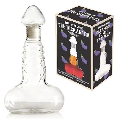 CKB LTD Dickanter Drinks Decanter Novelty Gift Whiskey Liquor Glass Dispenser 500ml UK