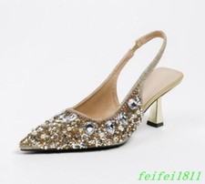 Fashion Women's Glitter Pointed Toe Rhinestone Sandals Casual Club Formal Shoes
