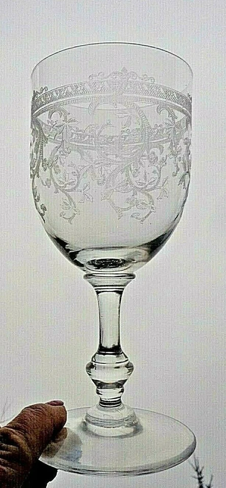 SSAINT LOUIS METZ WINE GLASSES WEINGLÄSER VERRE A VIN CRISTAL GRAVÉ NAPOLEON III - Photo 2/4