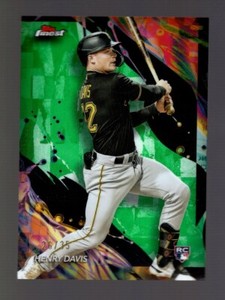 2024 TOPPS FINEST UNCOMMON GREEN REFRACTOR #163 HENRY DAVIS RC 26/35 PIRATES