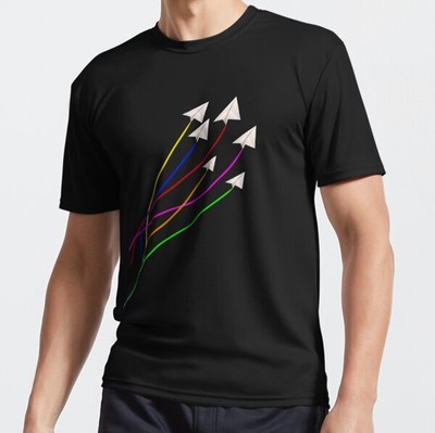 MOST POPULAR Paper airplane flying Colors paper plane Active T-Shirt