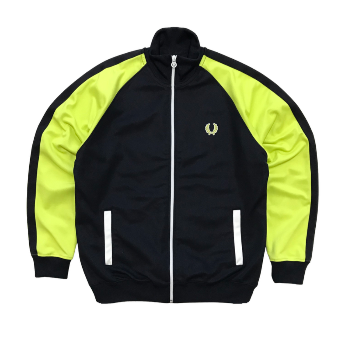 トップス Fredperry Track Jacket FRED PERRY Track Jacket Top Neon Yellow Black Men's Size M | eBay