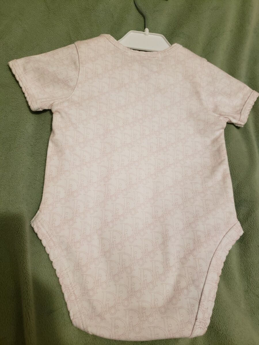 Christian Dior Baby One Piece Pink Logo For GIRL 3 Months Christian Dior Baby One Piece Pink Logo For GIRL 3 Months