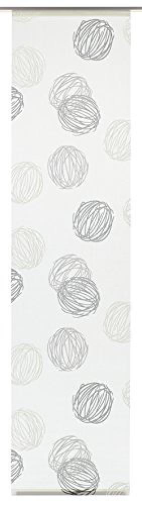 (TG. 245x60x0.1 cm) Gardinia Flächenvorhang Stoff waschbar 122 Knäuel weiß/gr