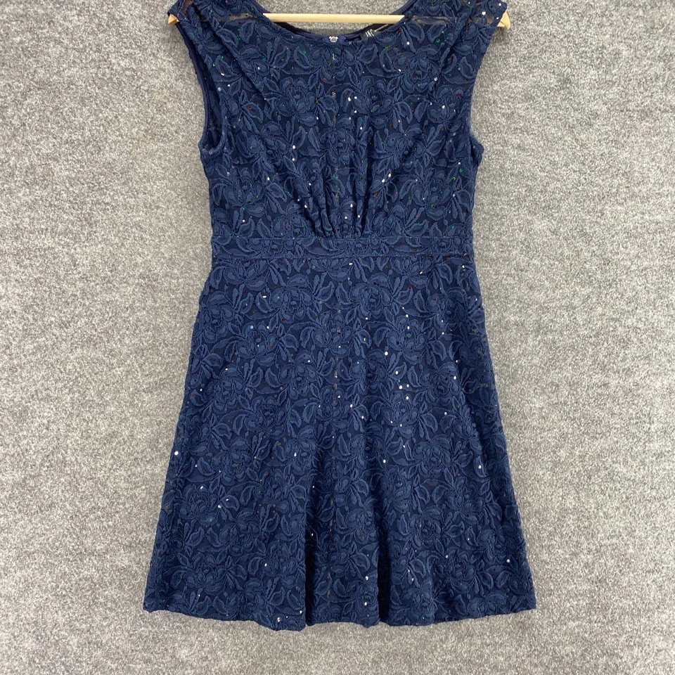 Vestido INC International Concepts Mujer 4 Azul Floral Funda Corta Cremallera Crochet Foto 4 de 4