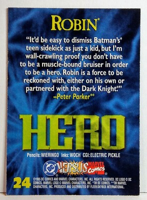 1995 DC VERSUS MARVEL ROBIN MARVEL TRADING CARD 24 | eBay