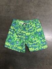 Vintage 80 s Style Abstract Pattern Beach Surf Shorts Men s Medium Green-Blue