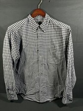 Eddie Bauer Mens Wrinkle Free Long Sleeve Black Check Plaid Large Tall Shirt