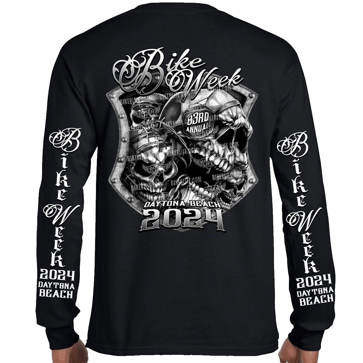 长袖骷髅男士 t 恤