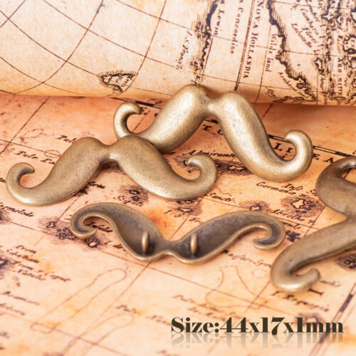 3 Bronze Antique Vintage Style Moustache Charms Pendant Steampunk 063 - Picture 1 of 1