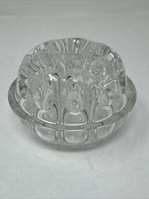 Vintage Clear Glass Flower Frog Stem Holder 19 Holes Floral Arranging Tool