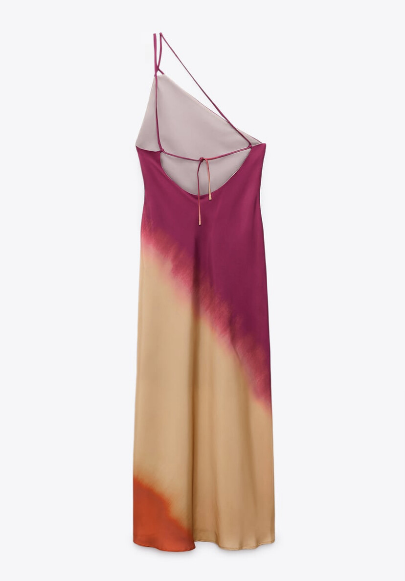 【PARTIMENTO】 SHEER TIE-STRAP ASYMMETRIC DRESS /追跡付 ZARA TIE-DYE PRINT ASYMMETRIC DRESS MIDI NEW SS23 SIZES XS