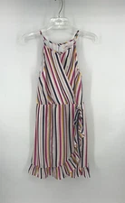 Mi Ami Multicolor Faux Wrap Striped Halter Dress Womens Size Small NWT