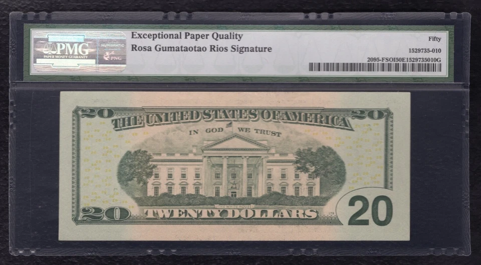 FR. 2095-FSOI 2009 $20 FRN “TREASURER COURTESY AUTOGRAPH” PMG ABOUT UNC-50EPQ - Image 2 of 2