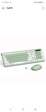 Avocado Green Wireless Keyboard, Mouse Combo, Full-Size, 2.4GHz USB, Silent