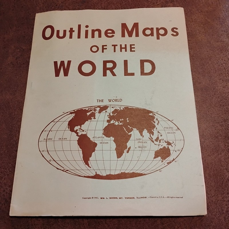 1965 Outline Maps Of The World Book