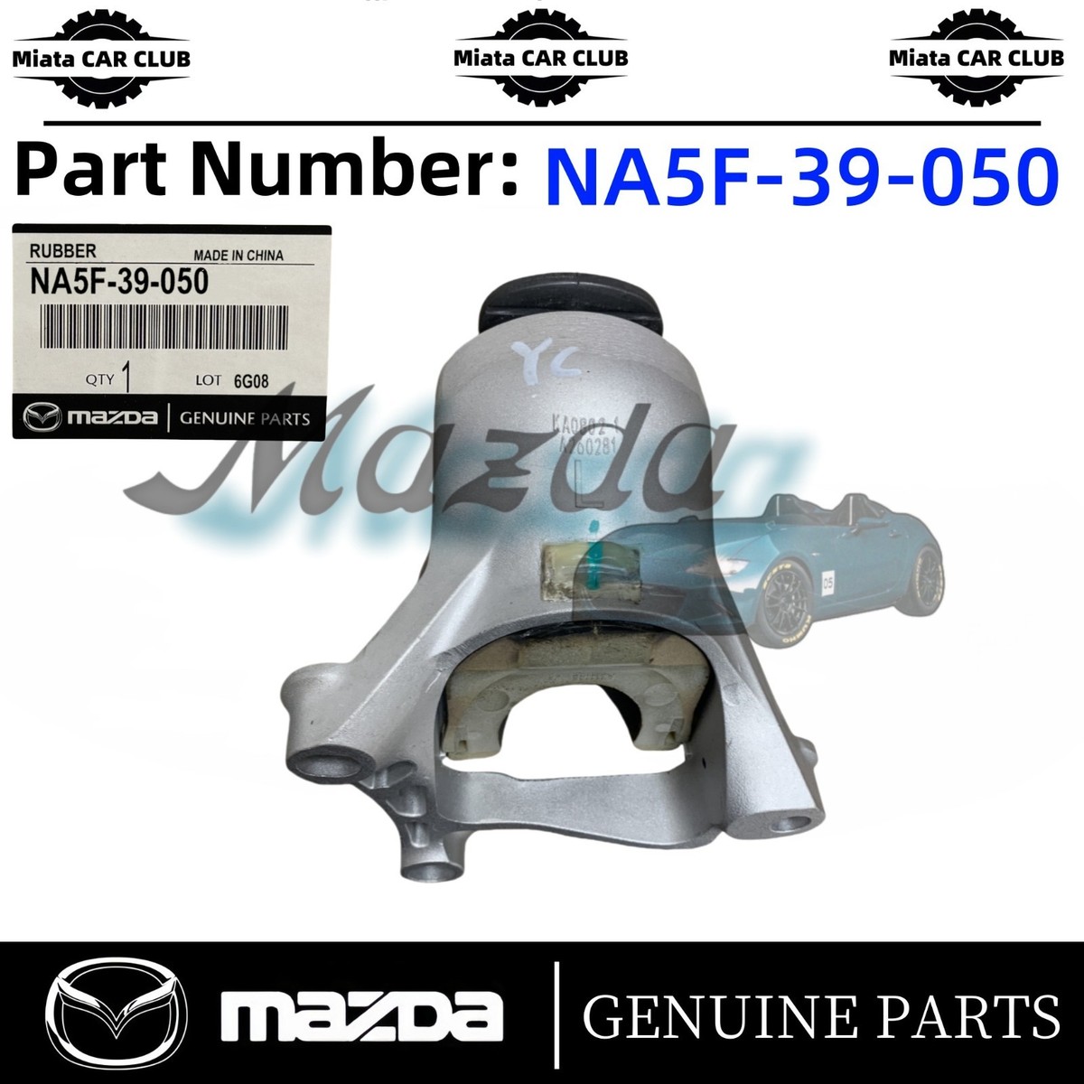Genuine Mazda 2016-2025 MX-5 Miata Rubber Motor Mount Left NA5F-39