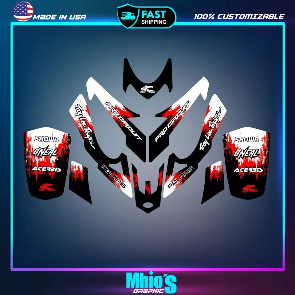 Polaris Predator 500 Grafik Full Decals Sticker Kit ATV - Bild 2 von 4