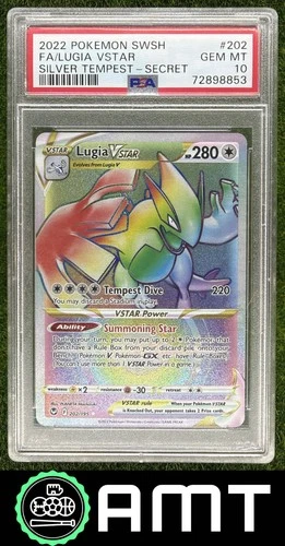 Lugia VSTAR Secret PSA 10 2022 Pokemon Sword & Shield Silver Tempest #202 8853