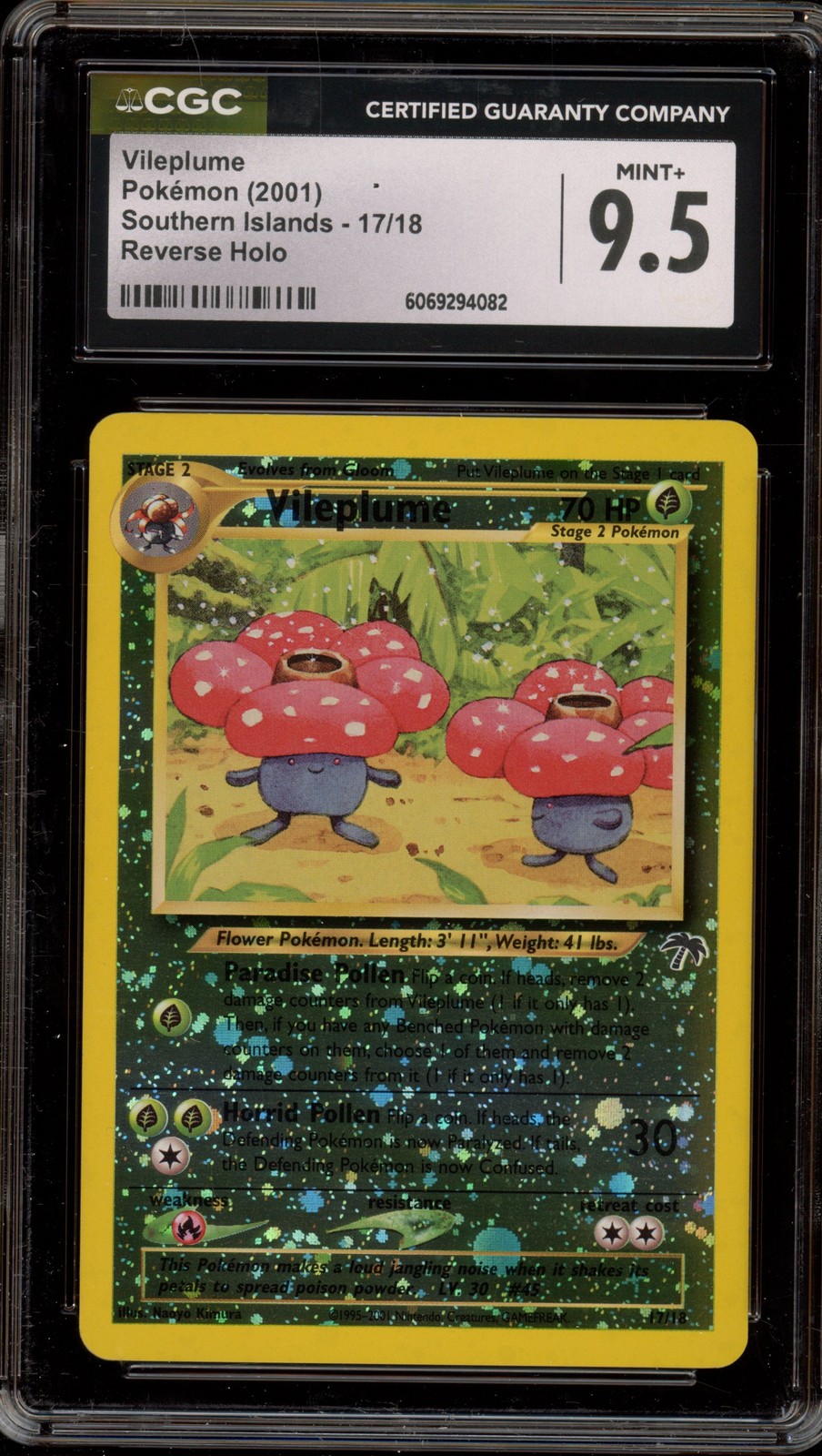 Pokemon Vileplume Southern Islands Reverse Holo Promo #17 CGC 9.5