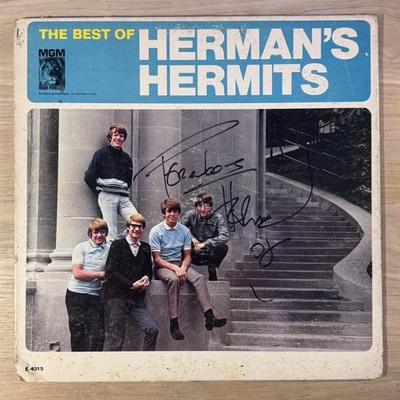 HERMANS HERMITS Best of / Gatefold Record LP E4315 AUTOGRAPHED / VG/G